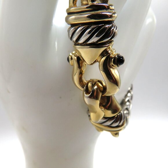 Vintage Bracelet Gold Silver Tone Hook Magnetic Clasp  Woven Chain Design - Picture 12 of 16